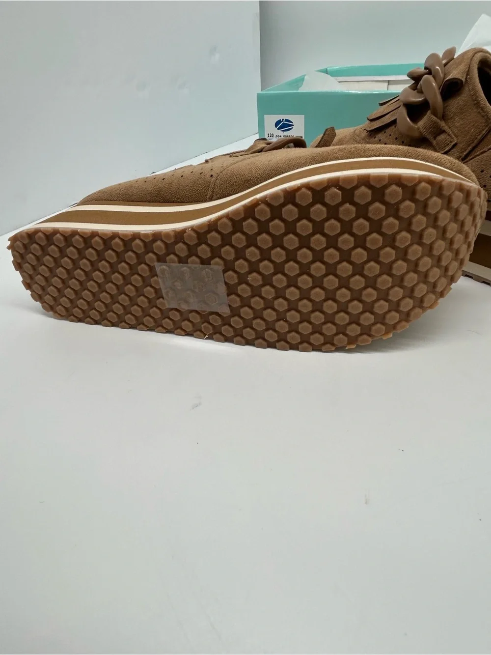 Pierre Dumas Paloma 3 Brown Suede Slip-On Loafers with Chain Accent size 10